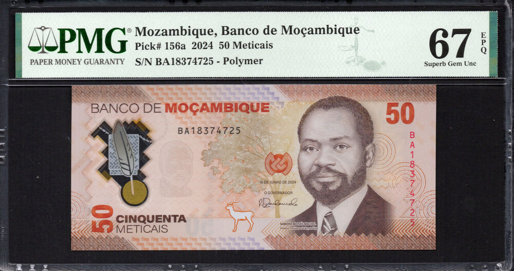 Mozambique - 50 Meticais 2024 - Pick # 156a - PMG 67 EPQ