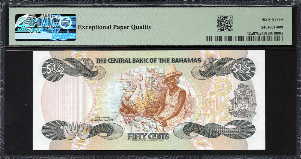 Bahamas - Half Dollar 1974 - Pick # 42a - PMG 67 EPQ