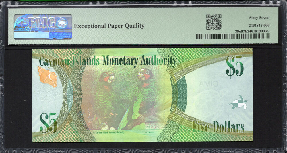 Cayman Islands - 5 Dollars 2018 - Pick # 39c - PMG 67 EPQ