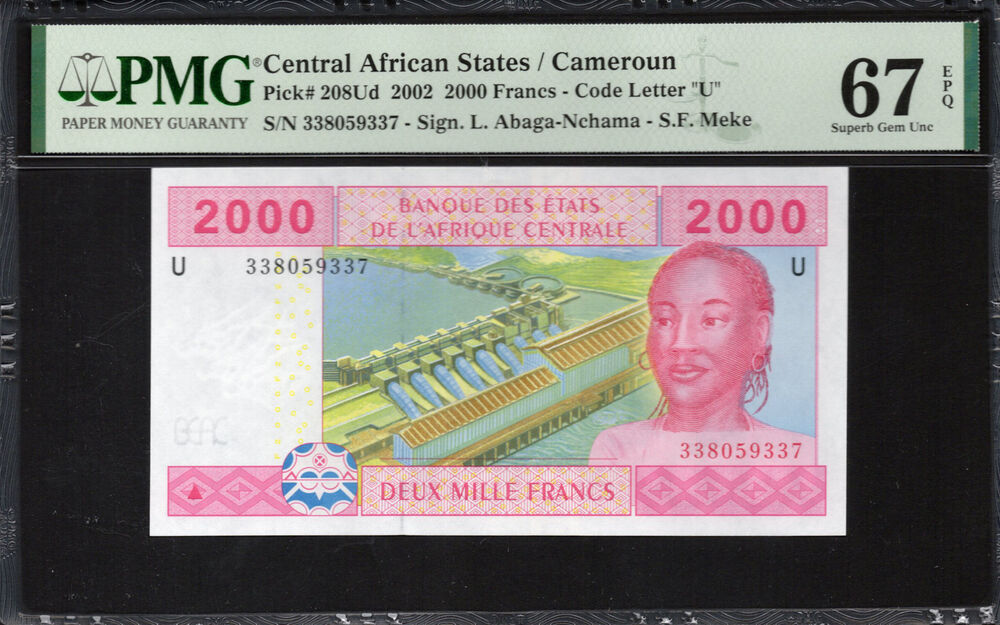Cameroon - 2.000 Francs 2002 - Pick # 208Ud - PMG 67 EPQ