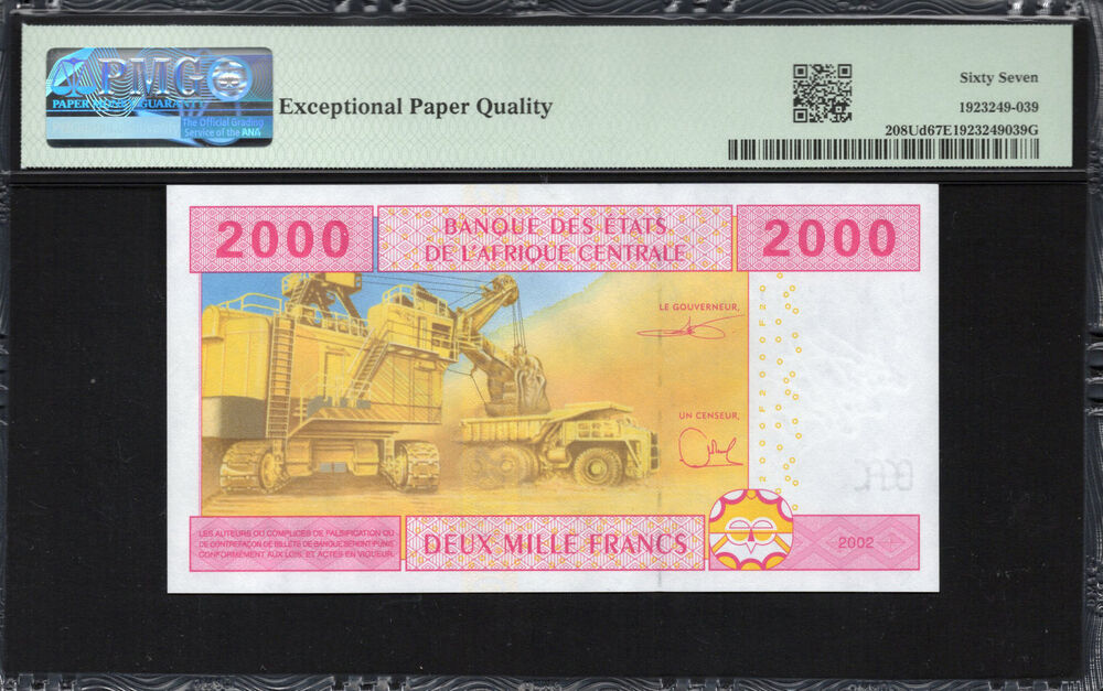 Cameroon - 2.000 Francs 2002 - Pick # 208Ud - PMG 67 EPQ