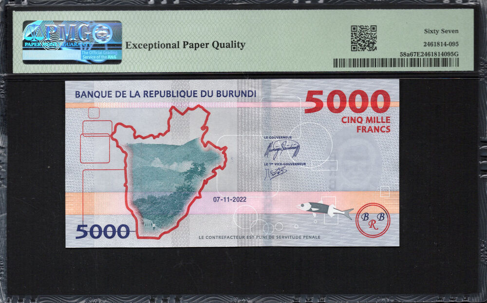 Burundi - 5.000 Francs 2022 - Pick # 58a - PMG 67 EPQ