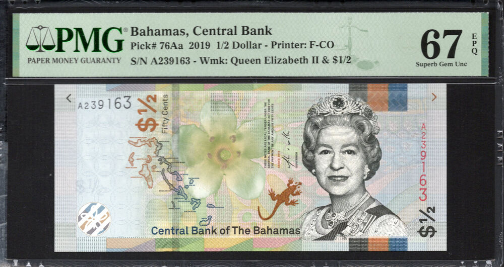 Bahamas - Half Dollar 2019 - Pick # 76Aa - PMG 67 EPQ