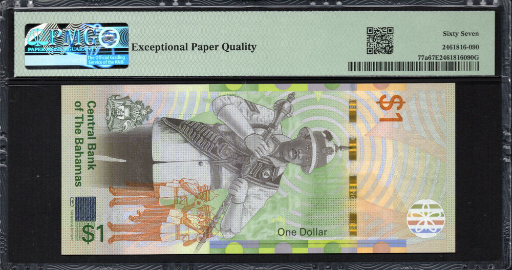 Bahamas - 1 Dollar 2017 - Pick # 77a - PMG 67 EPQ