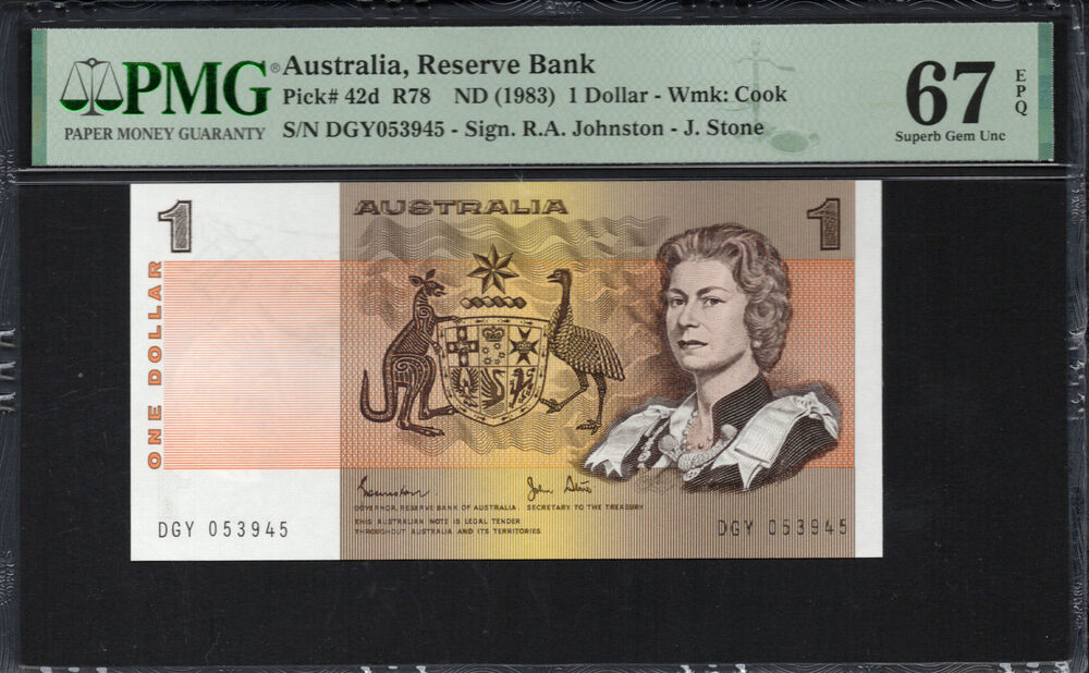 Australia - 1 Dollar 1983 - Pick # 42d - PMG 67 EPQ