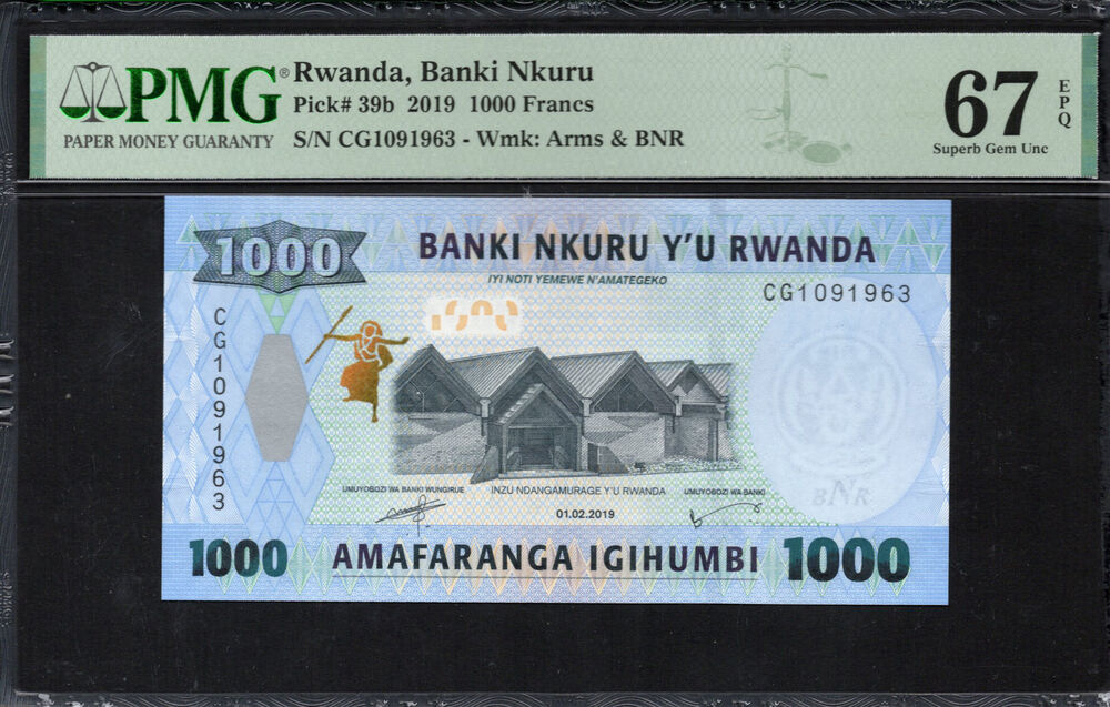 Rwanda - 1.000 Francs 2019 - Pick # 39b - PMG 67 EPQ