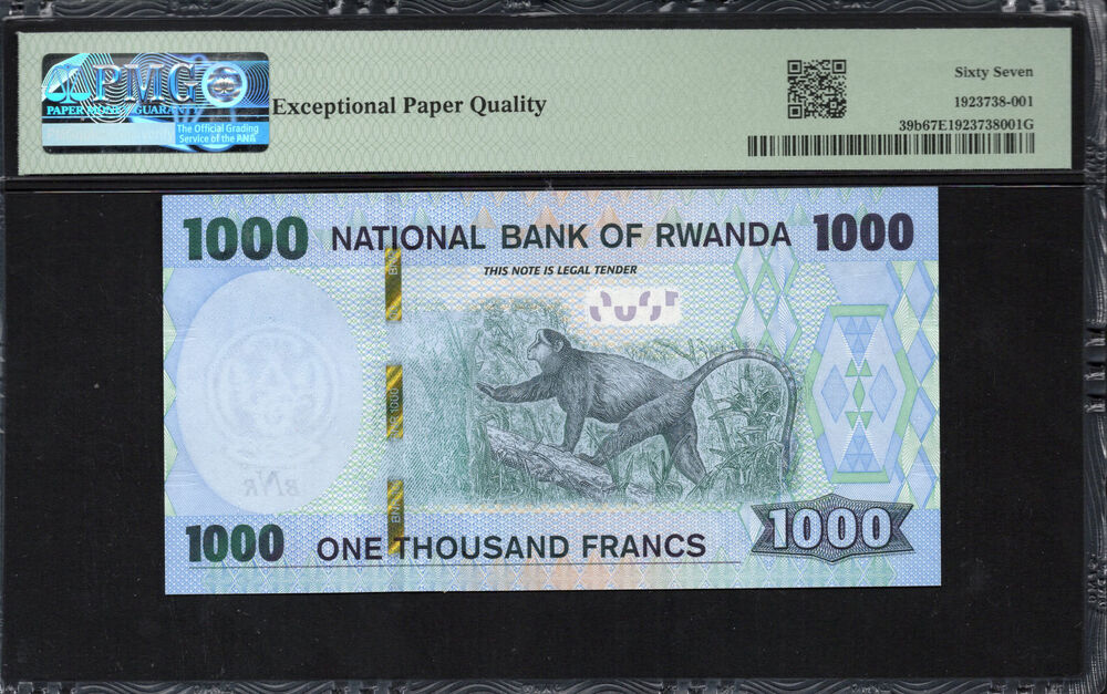 Rwanda - 1.000 Francs 2019 - Pick # 39b - PMG 67 EPQ