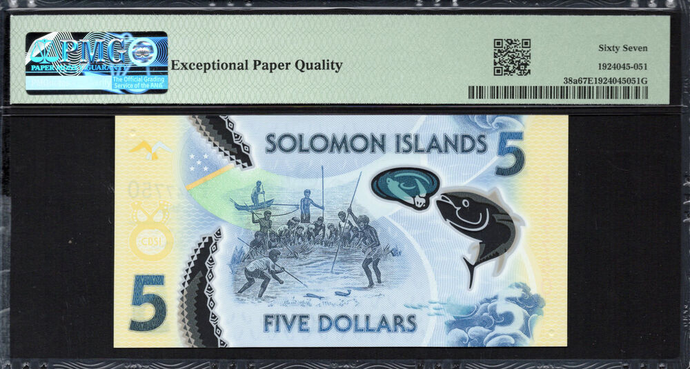 Solomon Islands - 5 Dollars 2019 - Pick # 38a - PMG 67 EPQ