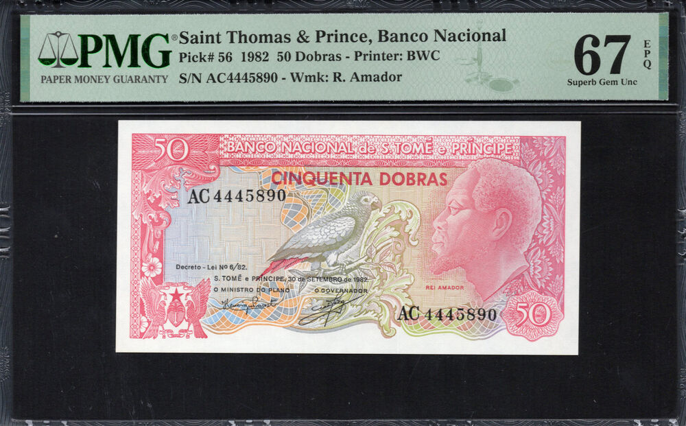 Sao Tome and Principe - 50 Dobras 1982 - Pick # 56 - PMG 67 EPQ
