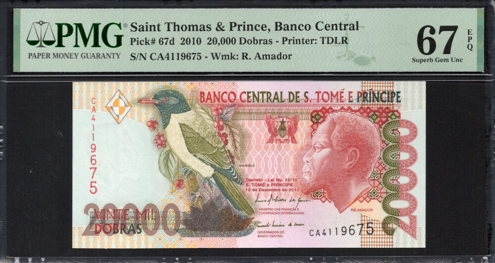 Sao Tome and Principe - 20.000 Dobras 2010 - Pick # 67d - PMG 67 EPQ