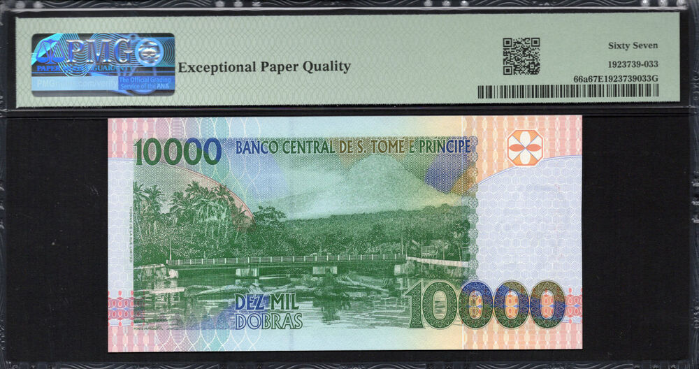 Sao Tome and Principe - 10.000 Dobras 1996 - Pick # 66a - PMG 67 EPQ
