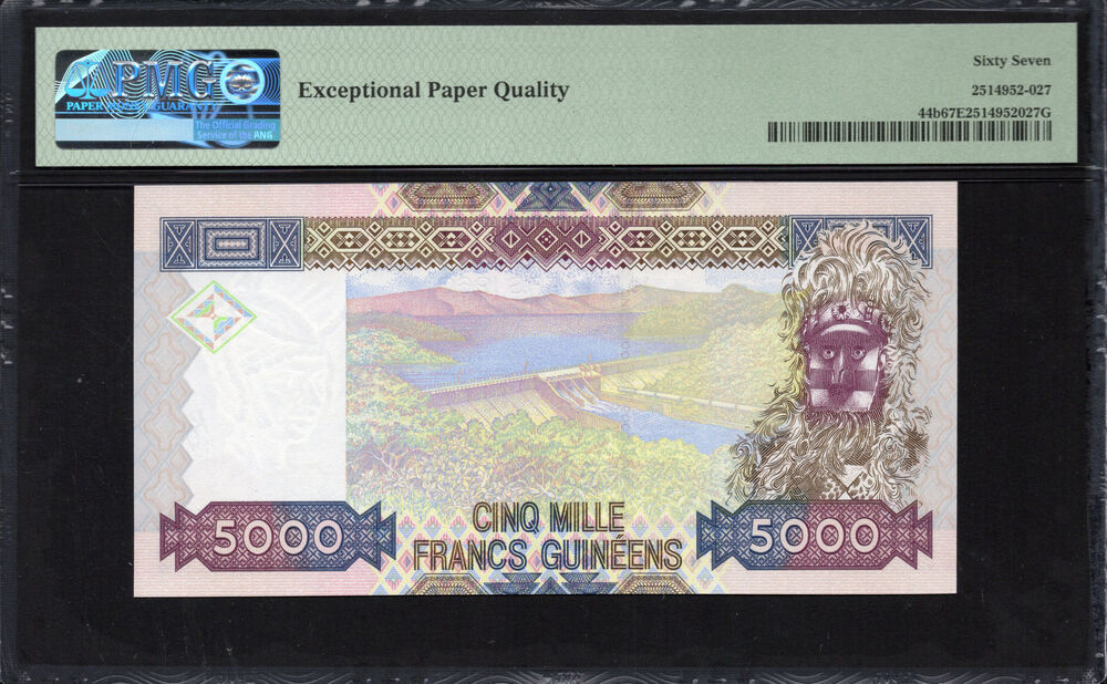 Guinea - 5.000 Francs 2010 - Pick # 44b - PMG 67 EPQ