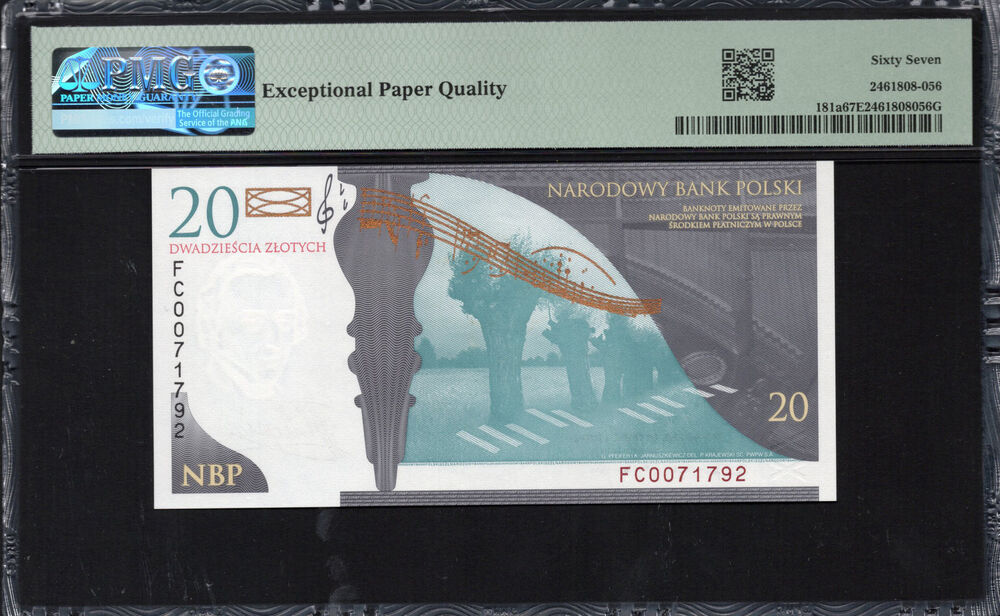 Poland - 20 Zlotych 2009 - Pick # 181a - PMG 67 EPQ