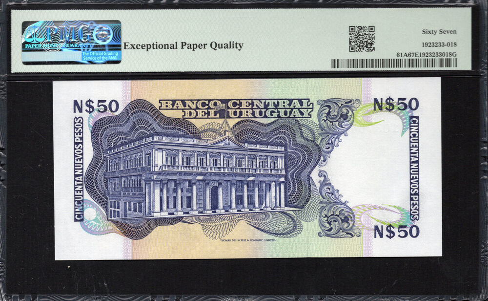 Uruguay - 50 Nuevos Pesos 1988 - Pick # 61A - PMG 67 EPQ