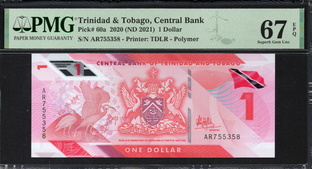 Trinidad & Tobago - 1 Dollar 2020 - Pick # 60a - PMG 67 EPQ
