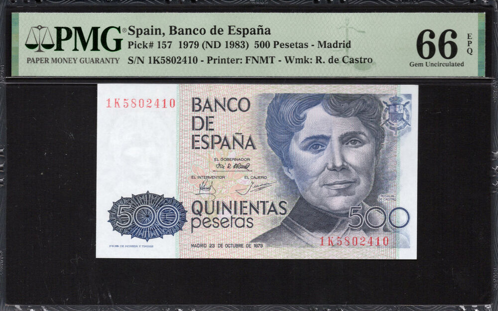 Spain - 500 Pesetas 1979 - Pick # 157 - PMG 66 EPQ