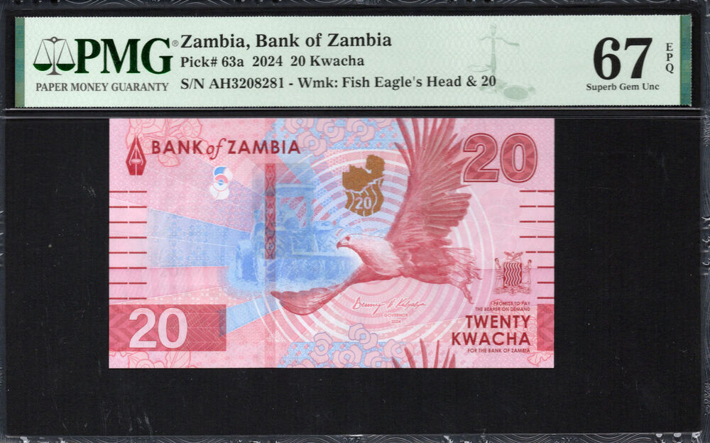 Zambia - 20 Kwacha 2024 - Pick # 63a - PMG 67 EPQ