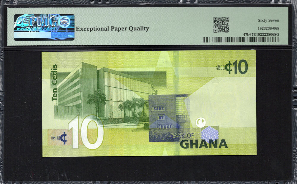 Ghana - 10 Cedis 2022 - Pick # 47b - PMG 67 EPQ