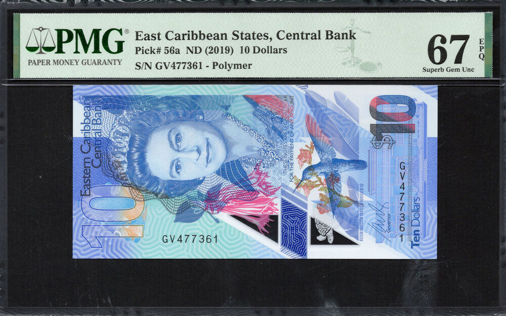 East Caribbean - 10 Dollars 2019 - Pick # 56a - PMG 67 EPQ