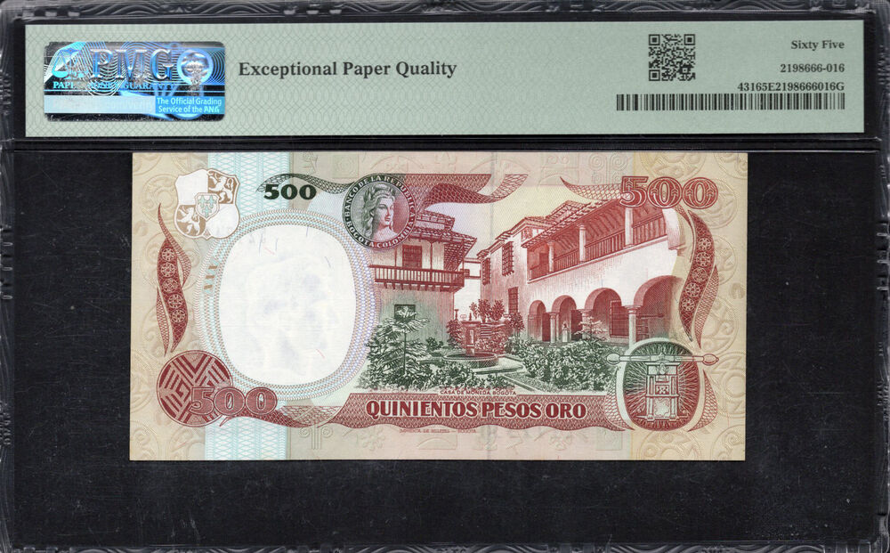 Colombia - 500 Pesos Oro 1986 - Pick # 431 - PMG 65 EPQ