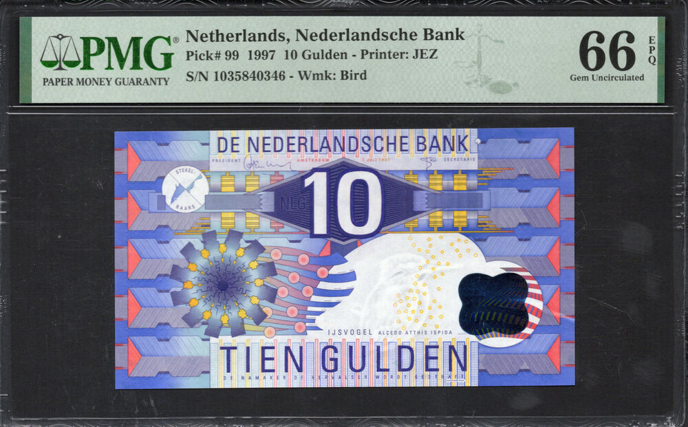 Netherlands - 10 Gulden 1997 - Pick # 99 - PMG 66 EPQ