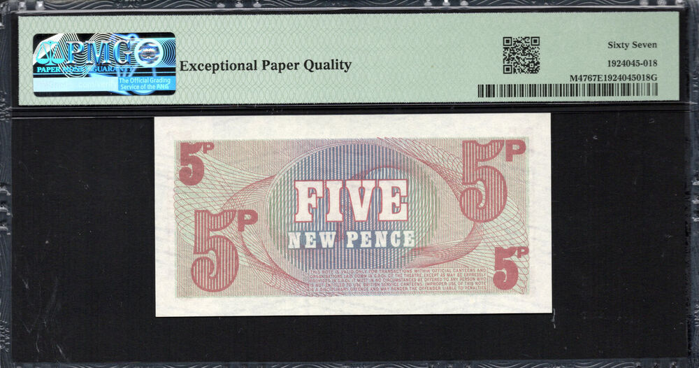 Great Britain - 5 New Pence 1972 - Pick # M47 - PMG 67 EPQ