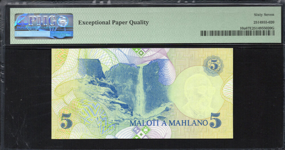 Lesotho - 5 Maloti 1989 - Pick # 10a - PMG 67 EPQ