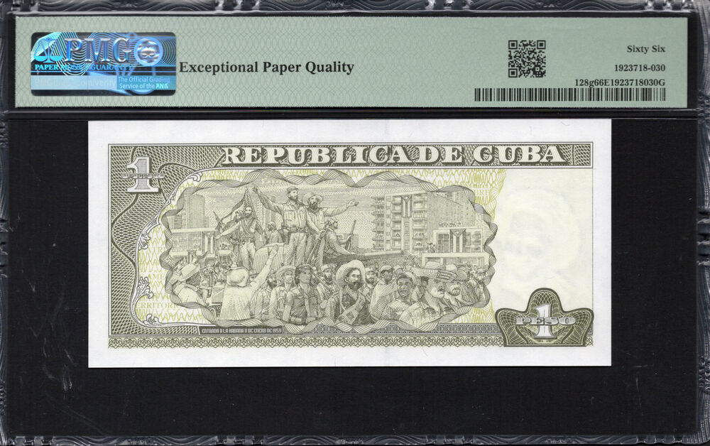 Cuba - 1 Peso 2016 - Pick # 128g - PMG 66 EPQ