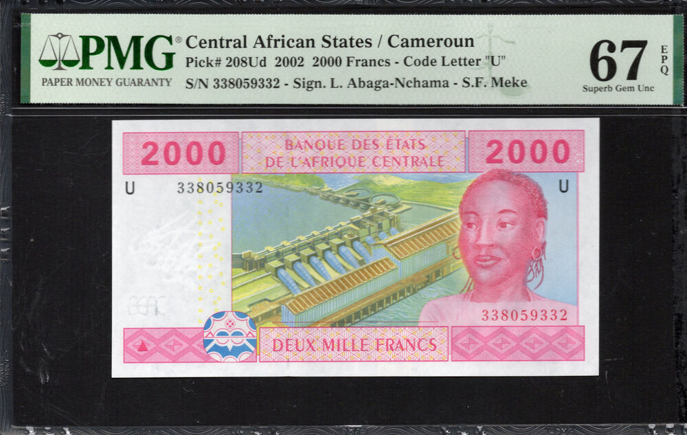 Cameroon - 2.000 Francs 2002 - Pick # 208Ud - PMG 67 EPQ