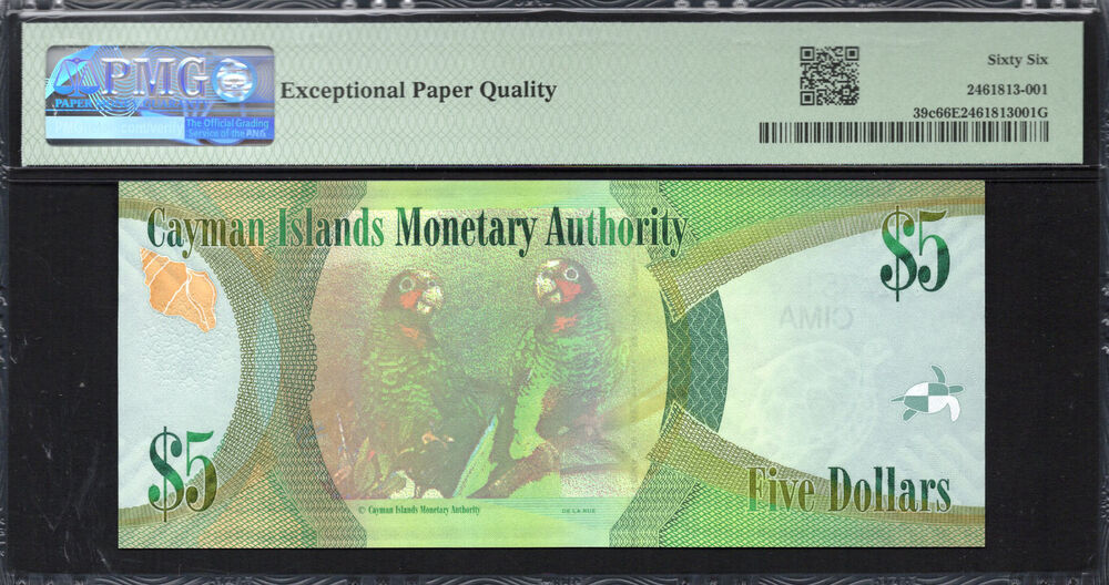 Cayman Islands - 5 Dollars 2018 - Pick # 39c - PMG 66 EPQ
