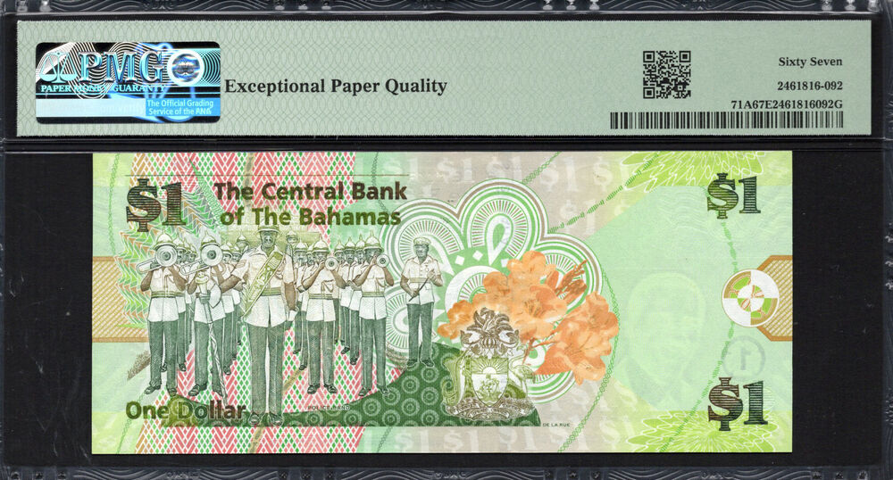 Bahamas - 1 Dollar 2015 - Pick # 71A - PMG 67 EPQ