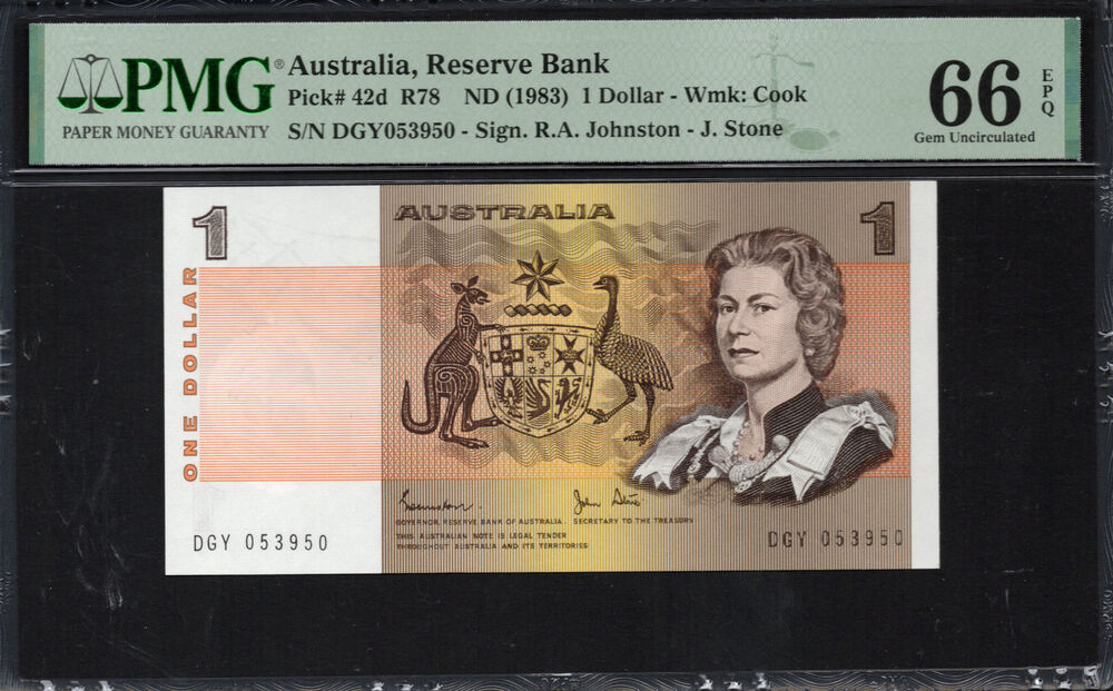 Australia - 1 Dollar 1983 - Pick # 42d - PMG 66 EPQ