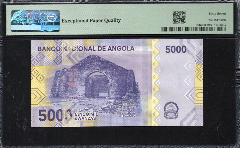 Angola - 5.000 Kwanzas 2020 - Pick # 164a - PMG 67 EPQ