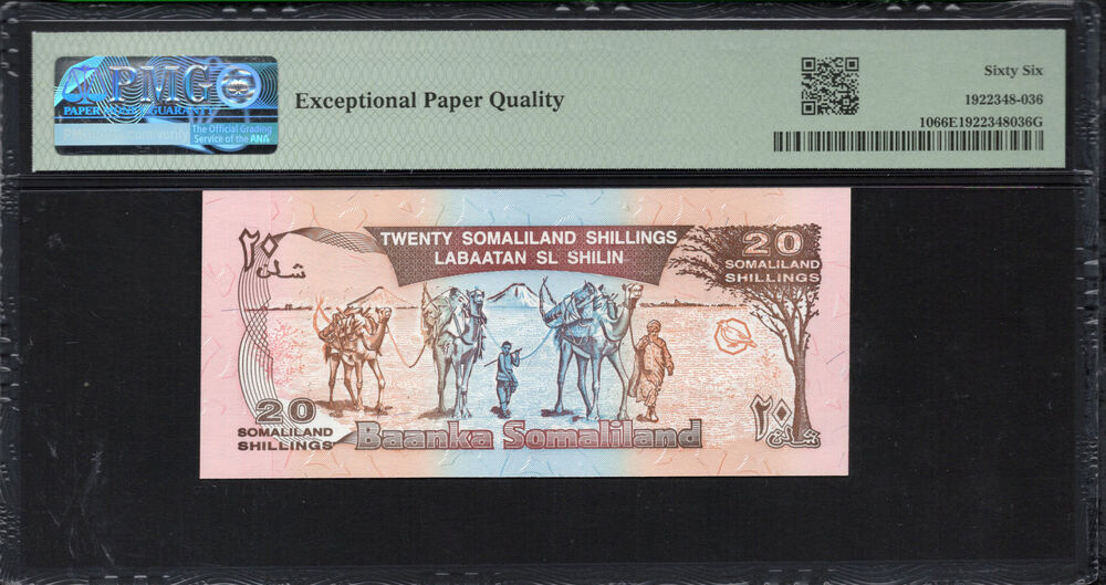 Somaliland - 20 Shillings 1996 - Pick # 10 - PMG 66 EPQ