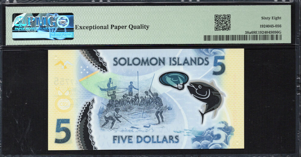 Solomon Islands - 5 Dollars 2019 - Pick # 38a - PMG 68 EPQ