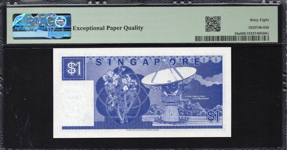 Singapore - 1 Dollar 1987 - Pick # 18a - PMG 68 EPQ