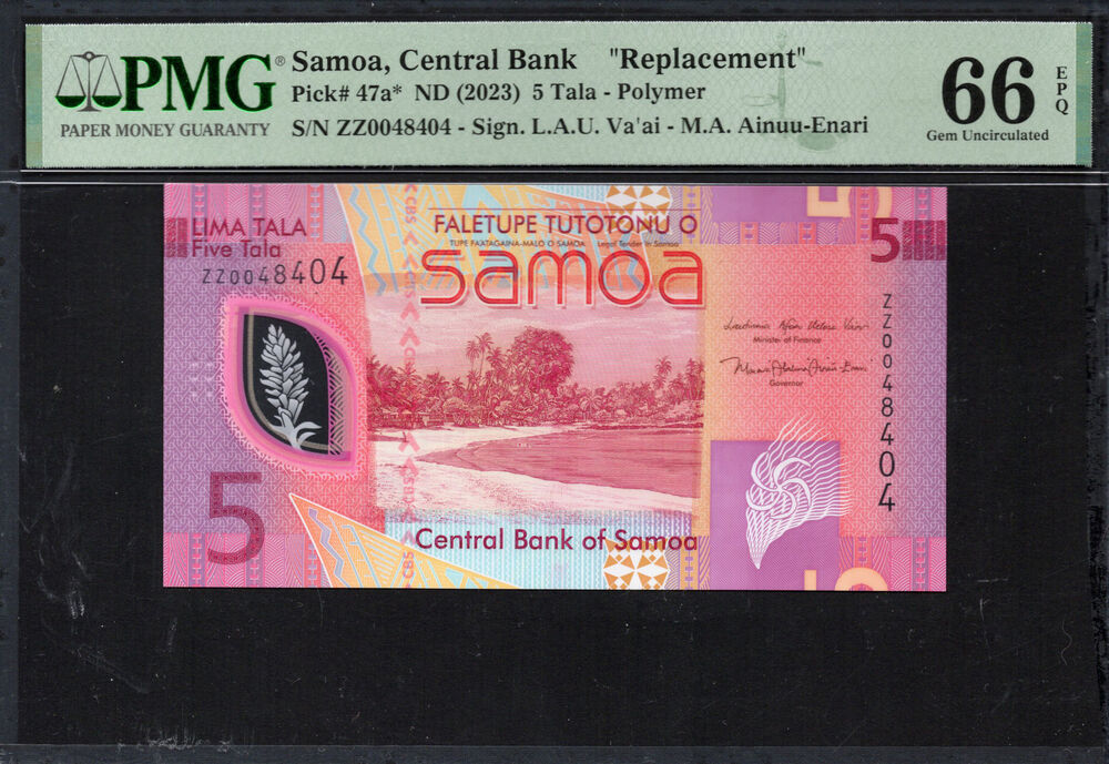 Samoa - 5 Tala 2023 - Pick # 47a* - PMG 66 EPQ