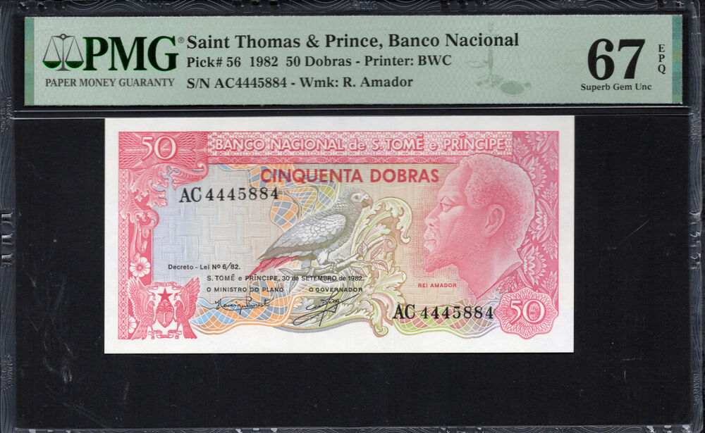 Sao Tome and Principe - 50 Dobras 1982 - Pick # 56 - PMG 67 EPQ