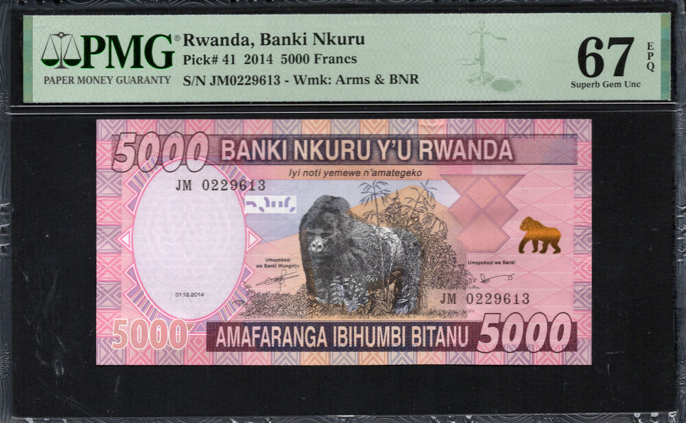 Rwanda - 5.000 Francs 2014 - Pick # 41 - PMG 67 EPQ