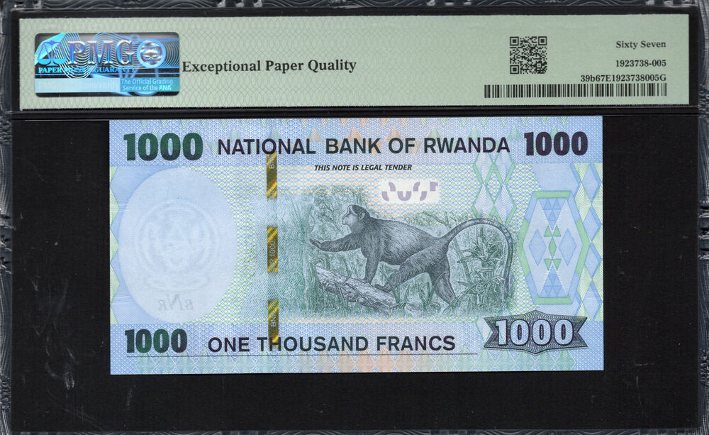 Rwanda - 1.000 Francs 2019 - Pick # 39b - PMG 67 EPQ