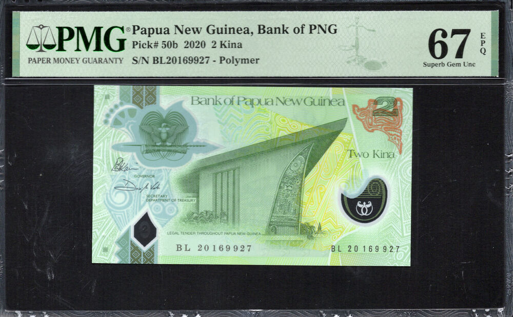 Papua New Guinea - 2 Kina 2020 - Pick # 50b - PMG 67 EPQ