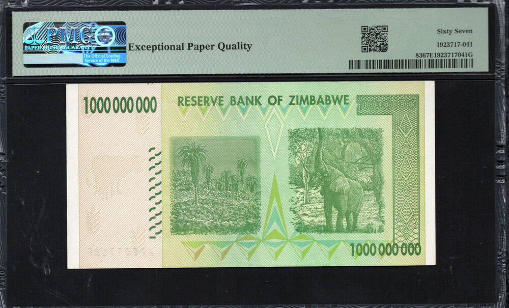 Zimbabwe - 1.000.000.000 Dollars 2008 - Pick # 83 - PMG 67 EPQ