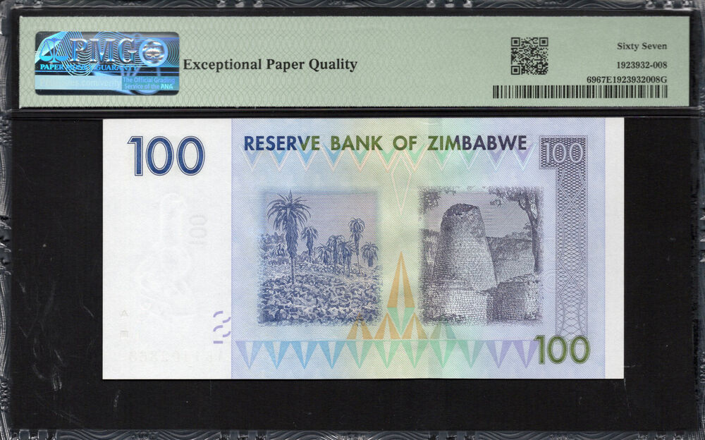 Zimbabwe - 100 Dollars 2007 - Pick # 69 - PMG 67 EPQ