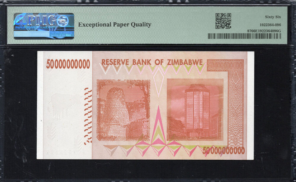 Zimbabwe - 50.000.000.000 Dollars 2008 - Pick # 87 - PMG 66 EPQ