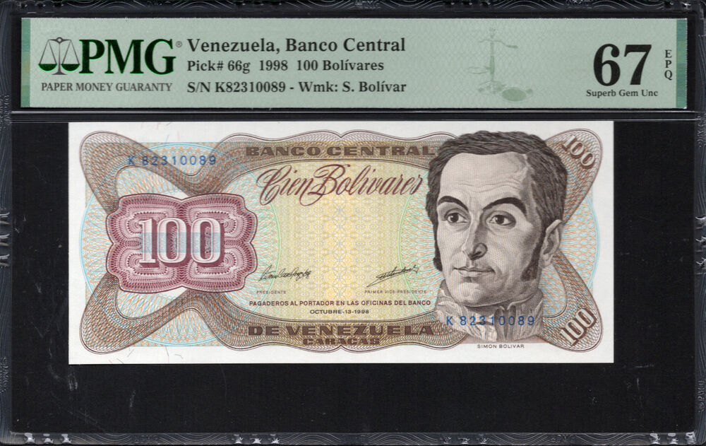 Venezuela - 100 Bolívares 1998 - Pick # 66g - PMG 67 EPQ