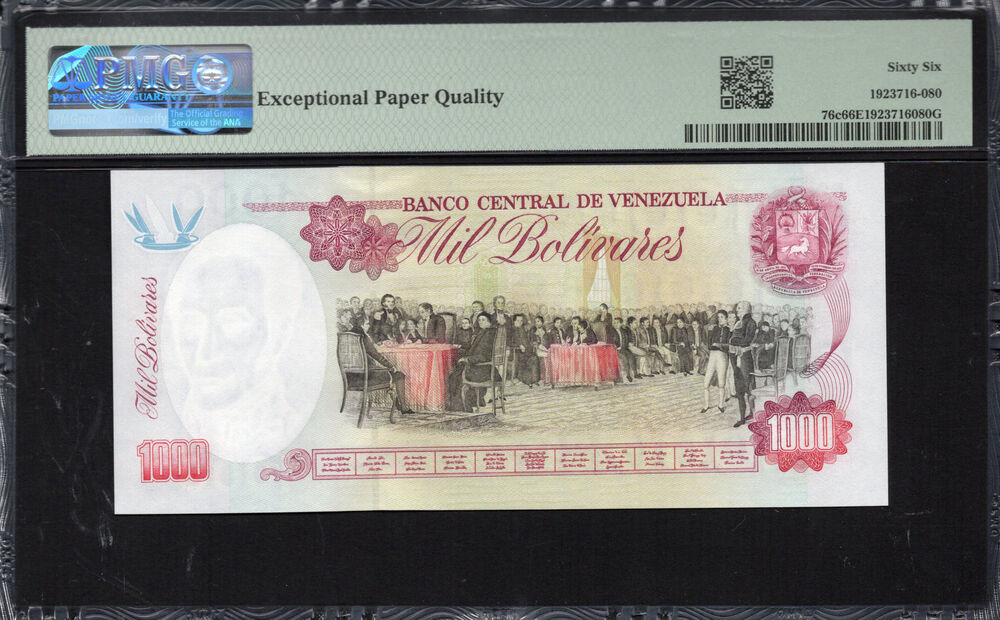 Venezuela - 1.000 Bolívares 1998 - Pick # 76c - PMG 66 EPQ