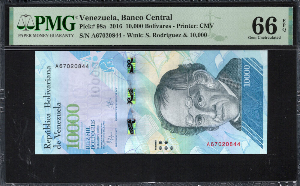 Venezuela - 10.000 Bolívares 2016 - Pick # 98a - PMG 66 EPQ
