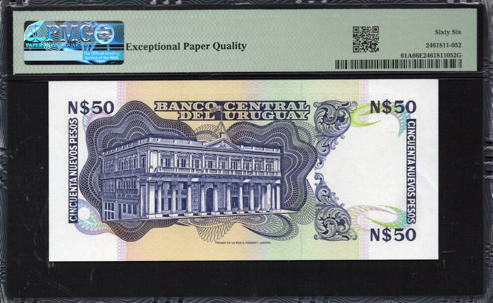 Uruguay - 50 Nuevos Pesos 1988 - Pick # 61A - PMG 66 EPQ