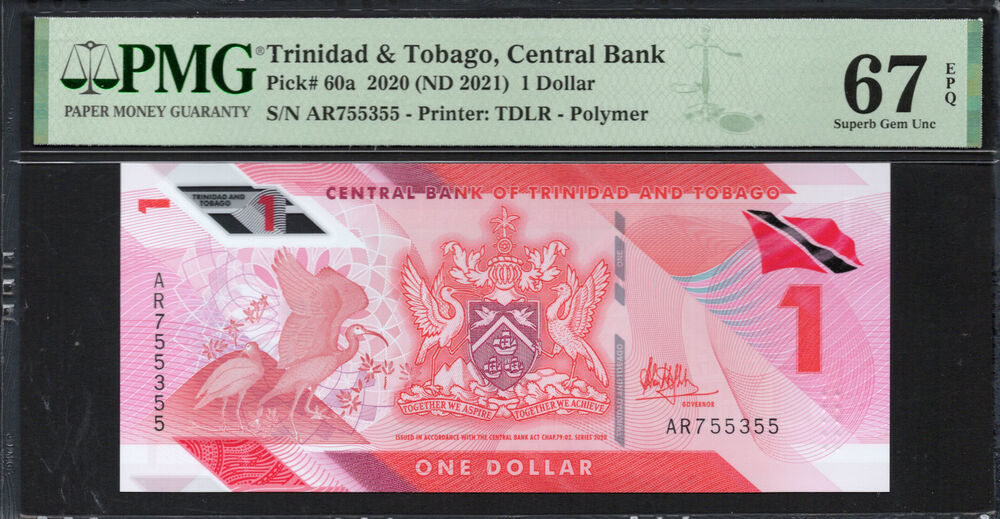 Trinidad & Tobago - 1 Dollar 2020 - Pick # 60a - PMG 67 EPQ