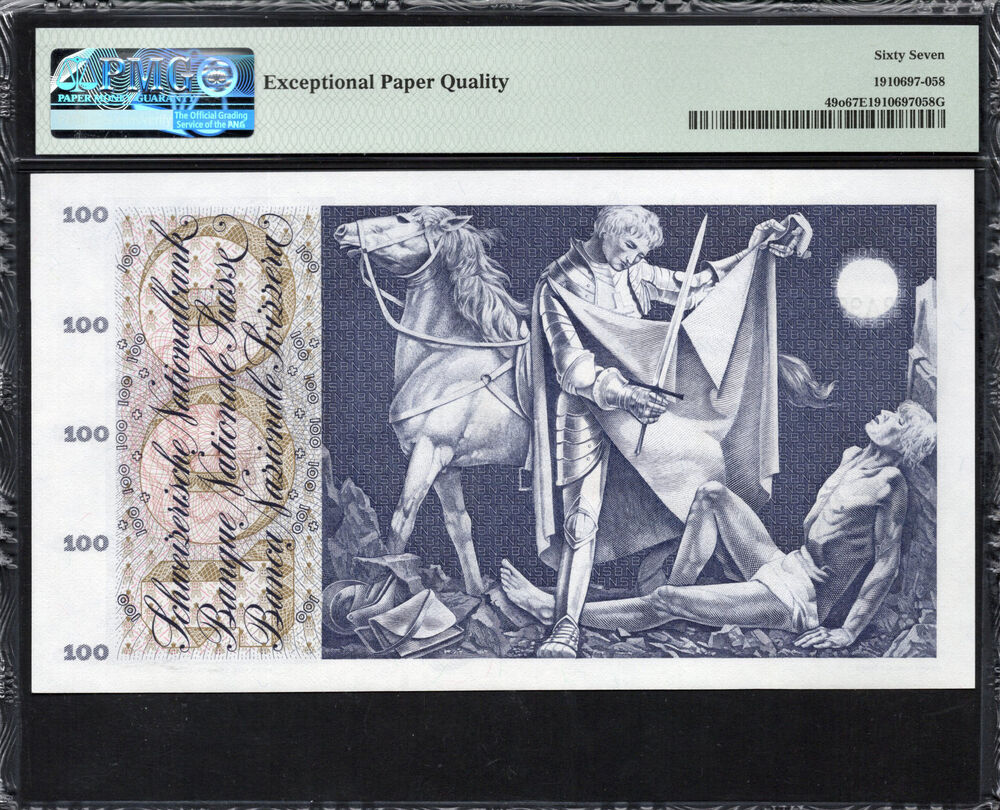 Switzerland - 100 Franken 1973 - Pick # 49o - PMG 67 EPQ